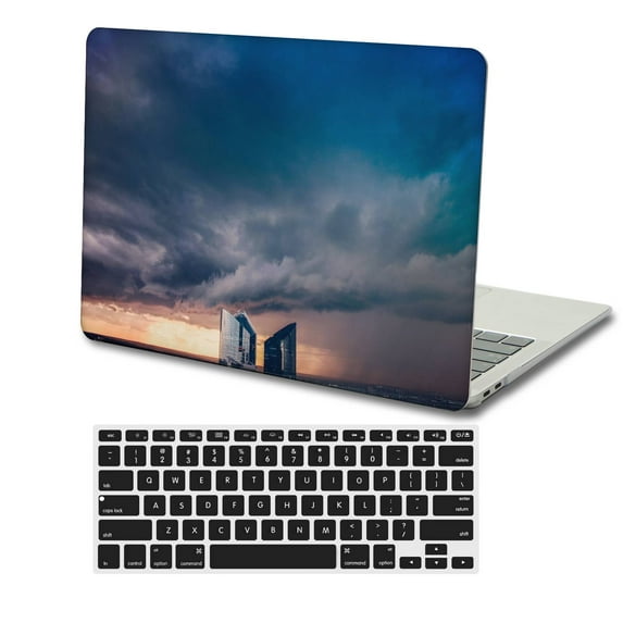 KSK KAISHEK Hard Case Compatible with 2022 - 2018 Release New MacBook Air 13 inchs with Retina Display & Touch ID USB Type-C Model: A1932&A2179&A2337 m1 Sky Series 0766 + Black Keyboard Cover