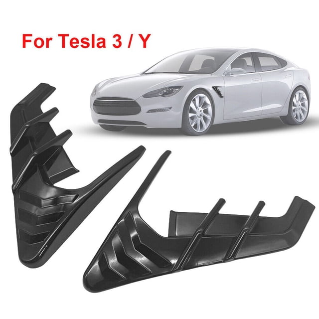 2Pcs Car Side Camera Indicator Protection Cover Trim for Tesla for Model 3 Y Glossy Black