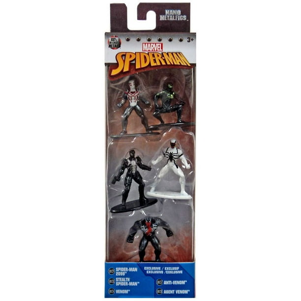 Marvel Nano Metalfigs Spider Man 99 Stealth Spider Man Venom Anti Venom Agent Venom Diecast Figure 5 Pack Walmart Com Walmart Com