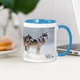 thumbnail image 3 of CafePress - Pack Of Wolves During Winter Mugs - 11 oz Ceramic Mug - Novelty Coffee Tea Cup, 3 of 4