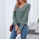 thumbnail image 3 of Ailaofu Women V Neck T-Shirt Casual Short Sleeve Plain Tee Shirts Blouses, 3 of 6