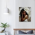 thumbnail image 4 of PIKWEEK  Angel Wall Art Canvas Black Woman with Angel Wings Painting Prints Modern African American Abstract Girl Pictures Artwork for Home Living Room Bedroom Decor, 4 of 5