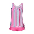 thumbnail image 3 of lcziwo Sales of The Day Lightning Women's Tankini Swimsuits 2025 Two Piece Bathing Suits Casual Tummy Control Swim Tank Top with Boy Shorts Stripe Vacation Outfits Hot Pink XXXXL, 3 of 6
