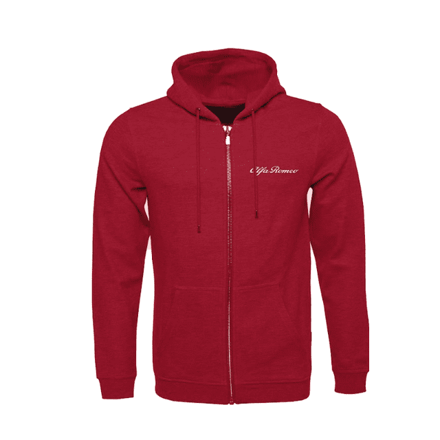 Alfa Romeo Sudadera Hoodie Caballero Talla Grande con Cierre Felpa Estilo Racing Oficial