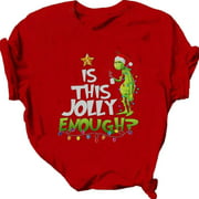 Christmas Decorations Clothes Men And Women Christmas T-shirt Grinch Christmas Shirt Letter Printing