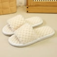 thumbnail image 5 of Slippers for Women,Plu Sh Open Toecotton Slippers Flat Bottom Warm Indoor Non Home,Womens Slippers,White,6.5, 5 of 7