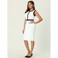thumbnail image 3 of DARING DIVA Sheath Sleeveless Contrast Color Pencil Dress S Black White, 3 of 6