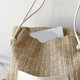 thumbnail image 3 of Bolsa De Hombro Borsa casual da donna Borsa da spiaggia in paglia per il tempo libero Borsa fatta a mano in tessuto (bianco), 3 of 6