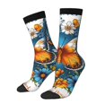 thumbnail image 1 of Fotbe Spring Butterfly Flowers Calcetas Largas con Estampado para Hombre y Mujer – Calcetas de Compresión Transpirables y Elásticas, Viajar y Uso Diario Talla 5-11, 1 of 6