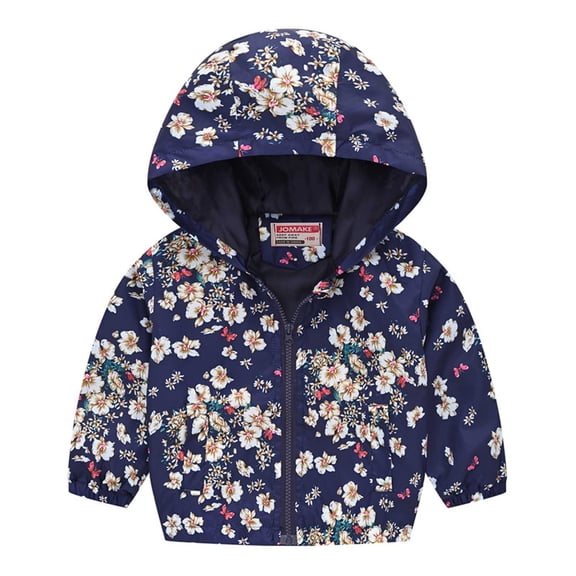 Vikakiooze Toddler Girls Boys Autumn Winter Coat, Fashion Long Sleeve Coat Print Hooded Jacket Set