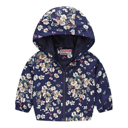 

Kids Jackets for Girls Boys Toddler Baby Girls Boys Long Sleeved Coat Printed Hooded Jacket Suit