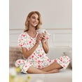 thumbnail image 4 of Conjunto de pijama Ekouaer - Pantalones capri de manga corta con estampado floral, 4 of 6