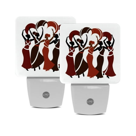 

Night Light Night Lights Plug into Wall 2-Pack Nightlight Plug in Night Light Dusk to Dawn Night Lamp Led Night Light for Adults Kids Room African Women Silhouette Art Vintage Ethnic Tribal