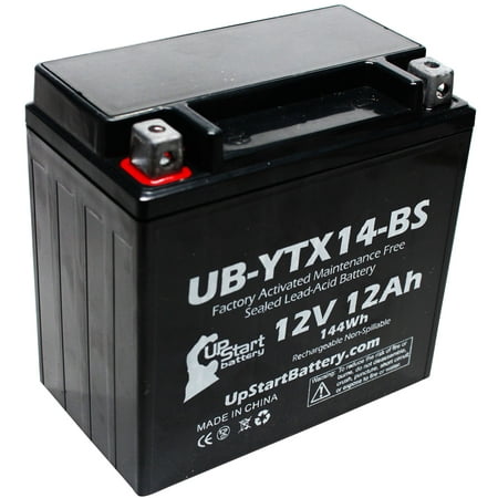 Replacement 2012 Kawasaki ZG1400 Concours 1400 CC Factory Activated, Maintenance Free, Motorcycle Battery - 12V, 12AH,