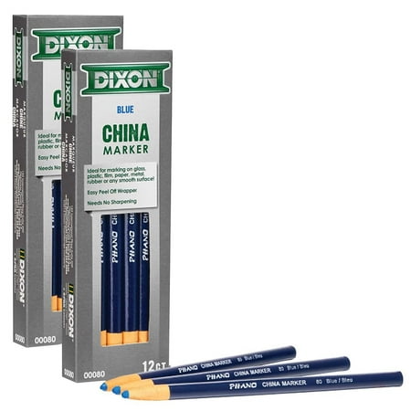 UPC: 0194629101542 | Dixon Ticonderoga DIX00080-2 Phano China Markers  Blue – Pack of 12 – 2 per Pack