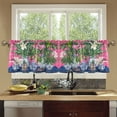 thumbnail image 4 of Yayeee Kitchen Curtains Tier Set of 2 Light Filtering 57"x36" Over Sink Window Panels, White Vibrant Flowers, 4 of 7