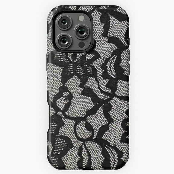 Black Lace Phone Case for iPhone 16 15 14 13 12 11 Pro Max M5911632