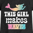 thumbnail image 3 of Instant Message - This Girl Makes Waves Mermaid - Toddler & Youth Girls Short Sleeve Graphic T-Shirt, 3 of 6
