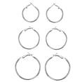 LeCalla Set Of 3 Hoop Earrings In Hypoallergenic 925 Sterling Silver Big Hoop Earrings Hypoallergenic Clutchless Jewelry Earrings For Women And Teen Girls Set Of 3 Pair 40mm 50mm 60mm
