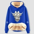 thumbnail image 2 of Essentials Hoodie for Women Long Sleeve Highland Cattle Print Thick Hooded Sweatshirts Fall Fashion Casual Pullover Tops 2025 Winter Clothes, 2 of 3