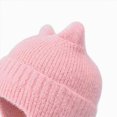 thumbnail image 5 of NOLDARES Kids Beanie Hat for Winter with Earfalp Children Cute Cat Ears Toddler Girls Boys Warm Wool Knit Ear Flap Cap(K134-Pink), 5 of 5
