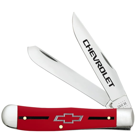 Case XX Knives Chevrolet Red Synthetic Trapper Stainless Pocket Knife