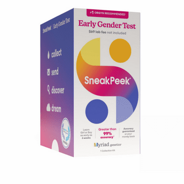 SneakPeek® Brand 6-Week Early Gender Test Kit - over 99% Accurate - Lab Fee Required, 1 Kit