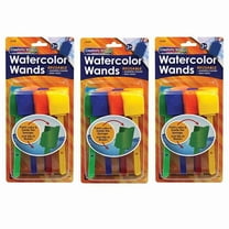 Watercolor Wands with Paint, 8 Assorted Colors, 1-3/8" x 5-1/2", 8 Per Pack, 3 Packs