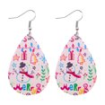 thumbnail image 2 of Pendientes para mujer, regalos para mujeres, niñas, fiesta de Navidad, piel sintética, muñeco de nieve, pendientes colgantes, accesorio, pendiente colgante, 2 of 2