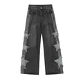 thumbnail image 4 of TrendOFT Womens Baggy Jeans Elastic Waist Cool Ripped Jean Washed Wide Leg Denim Pants Black L, 4 of 5