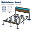thumbnail image 2 of Full Size Metal Bed Frame with Headboard and Footboard, LED Lighting, Black Heavy Duty Mattress Foundation with Steel Slat Support, Noise Free, 2 of 4
