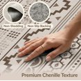 thumbnail image 6 of ODIKA 3'x5' Brown Geometric Pattern Design Washable Area Rug Intricate Coffee Dove Motif for Hallway, Laundry Room, Non-Slip, Flatweave, Easy Care, 6 of 7