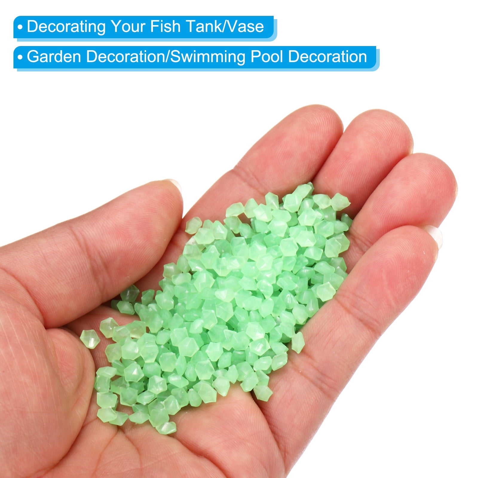 Unique Bargains 8000Pack Glow Rocks 3-5mm Glow Pebbles Luminous Stone Decor Light Green