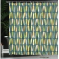 thumbnail image 3 of Ambesonne Retro Shower Curtain, 60s 70s Style Round Shapes, 69"Wx70"L, Mustard Teal, 3 of 4