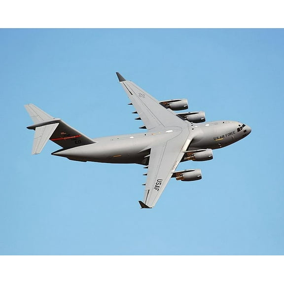 C-17 Globemaster Aircraft Banking - 12x18 Inch Laminated Aviation Poster - Stunning Detail and Bold Colors