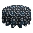 thumbnail image 4 of Blue Sun Moon Pattern Round Tablecloth 60"x60",Wrinkle Wipeable Table Cloth for Kitchen Dining Room Picnic Patio Party, 4 of 6