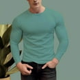 thumbnail image 4 of Men's 300g 100% Cotton Round Neck Regular Solid Long Sleeve T-Shirt, 4 of 13