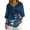Blue Lotus Flower Cloud Water Ripple, variant on Tiger Plum Blossom Cloud Print Womens Tops 3/4 Sleeve Button Down Shirts Casual V Neck Tunic Blouses Pleated Fashion Summer Tees 2026, 3XL