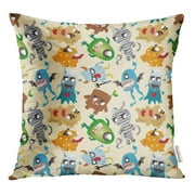 STOAG Monster Pattern Cute Dinosaur Cartoon Alien Beast Biological Child Throw Pillowcase Cushion Case Cover 16x16 inch