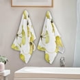 thumbnail image 3 of Coolnut Golden Ginkgo Twigs Hand Towels 2 PCS, Ultra Soft and Highly Absorbent, Fall Leaf Watercolor Decorative Fingertip Towel for Home, Bathroom, Kitchen, 28.3"x14.4", 3 of 4