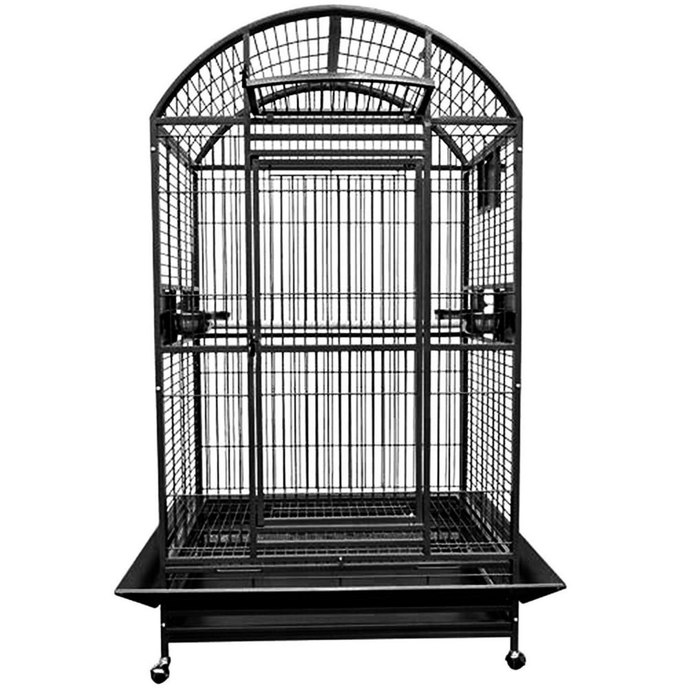 Kings Cages 9004030 Dome Top Bird Cage. 40X30X73. (Black/Silver