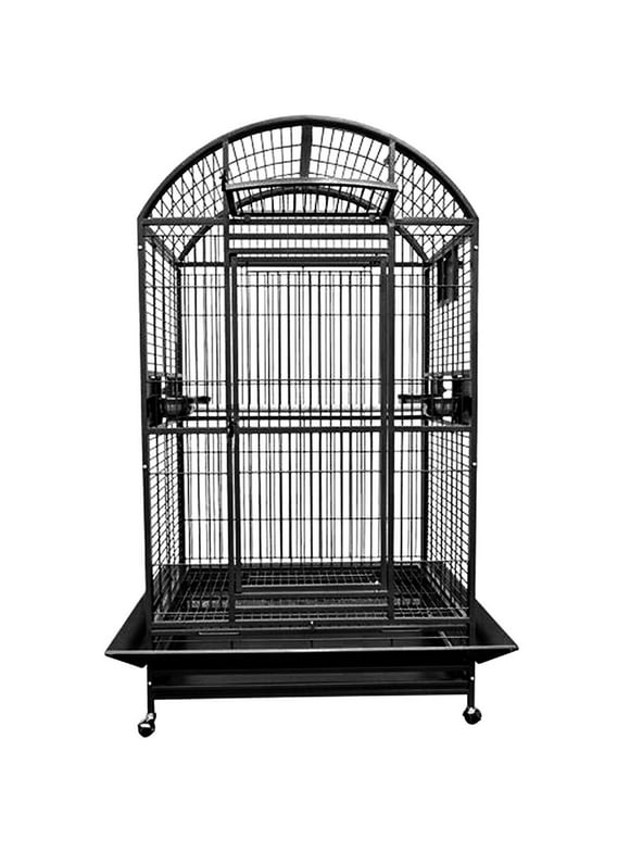 Kings Cages 9004030 Dome Top Bird Cage. 40X30X73. (Black/Silver)