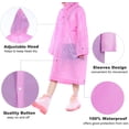 thumbnail image 4 of Poncho de Pluie Portable pour Enfants, Imperméable Réutilisable avec Capuches et Manches, Durable, Léger et Parfait pour les Activités Extérieures - Bleu&Rose, 4 of 4