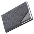 thumbnail image 2 of MasteelfCA Porte-Nom Portable en Acier Inoxydable et Cuir, Boîte de Rangement pour Cartes de Crédit (Gris Foncé), 2 of 8