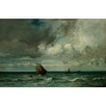thumbnail image 2 of Jules Dupré 18x13 Gold Ornate Wood Frame and Double Matted Museum Art Print Titled - Barks Fleeing Before the Storm (1870-75), 2 of 4