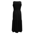 thumbnail image 3 of Gfyviroh Women's V-Neck Tank Dress Loose Flowy Sleeveless Pleated Long Dress Comfy Cotton Linen Sun Dresses, 3 of 5