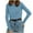 Sky Blue, variant on Wancir Womens Long Sleeve Stretch Crewneck Ribbed T-Shirt Fitted Casual Basic Tops