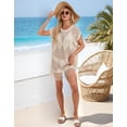 thumbnail image 6 of Drvitor Beach Cover Up for Women Casual Loose Batwing Sleeve Swimsuit Cover Up Diamond Hollow Bathing Suit Cover Up with Tassel Hem, 6 of 8