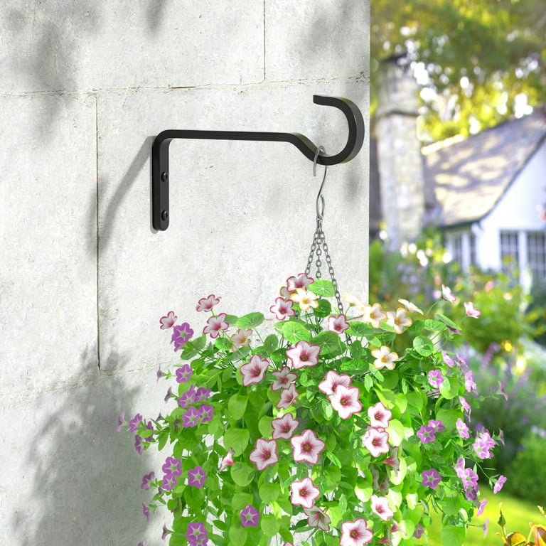 NIFFGAFF Plant Hanging Hook Hanger 2 Packs, Heavy Duty Metal Outdoor Wall Mount Bracket for Plants, Lanterns, Bird Feeders, Garden Chain Planter