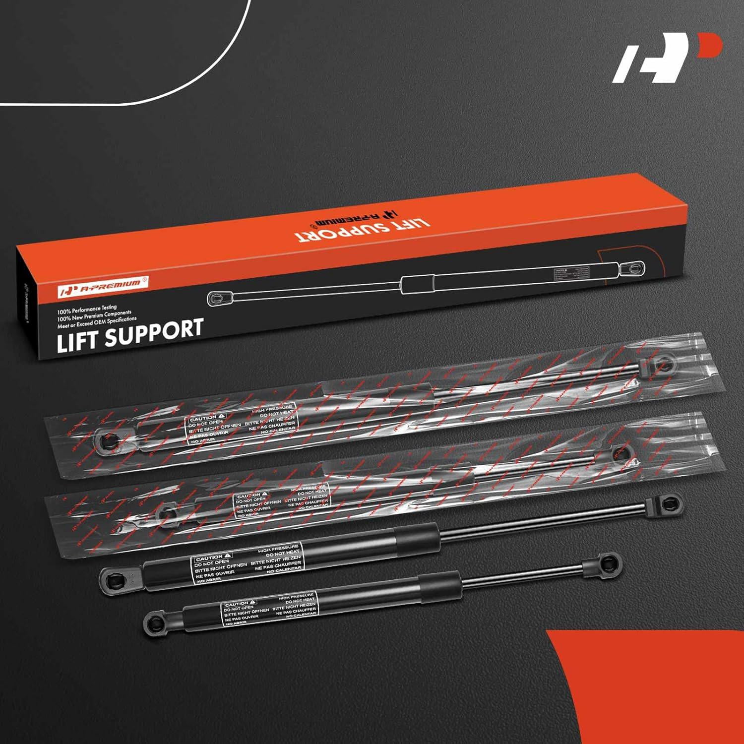 A-Premium Hood and Rear Tailgate Lift Supports Shock Struts Replacement for Nissan Murano Z50 2003-2007 4-PC Set